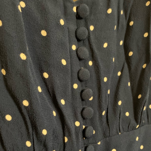 Madewell Polka Dot Jumpsuit in Indigo Navy (V-Back-Wide Leg) - Picture 6 of 7